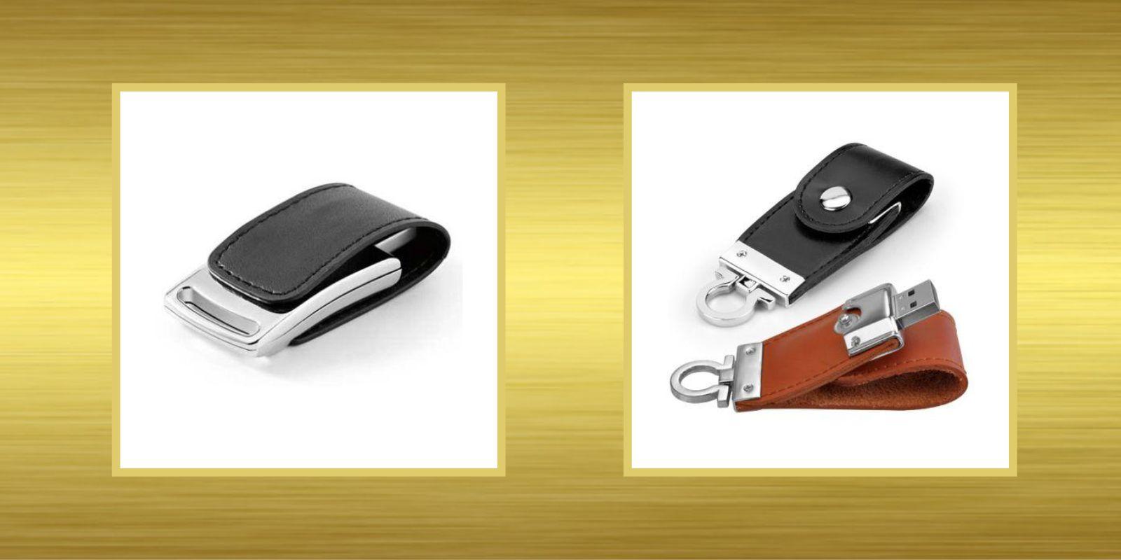 Pen Drive Couro Marrom ou Preto