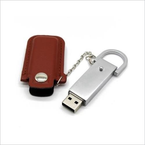 Pen Drive Couro Marrom